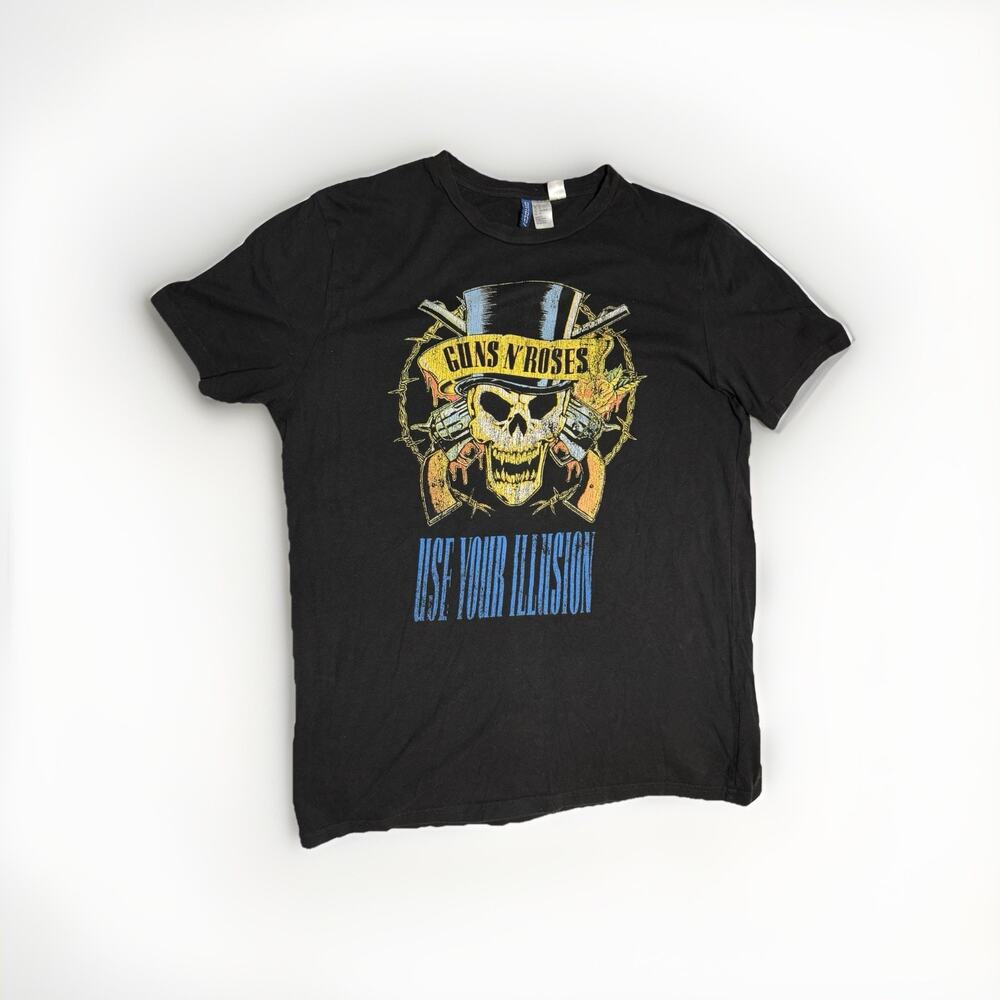 Guns N' Roses Use Your Illusion Tour 91 T-Shirt Black H&M Divided Men's M